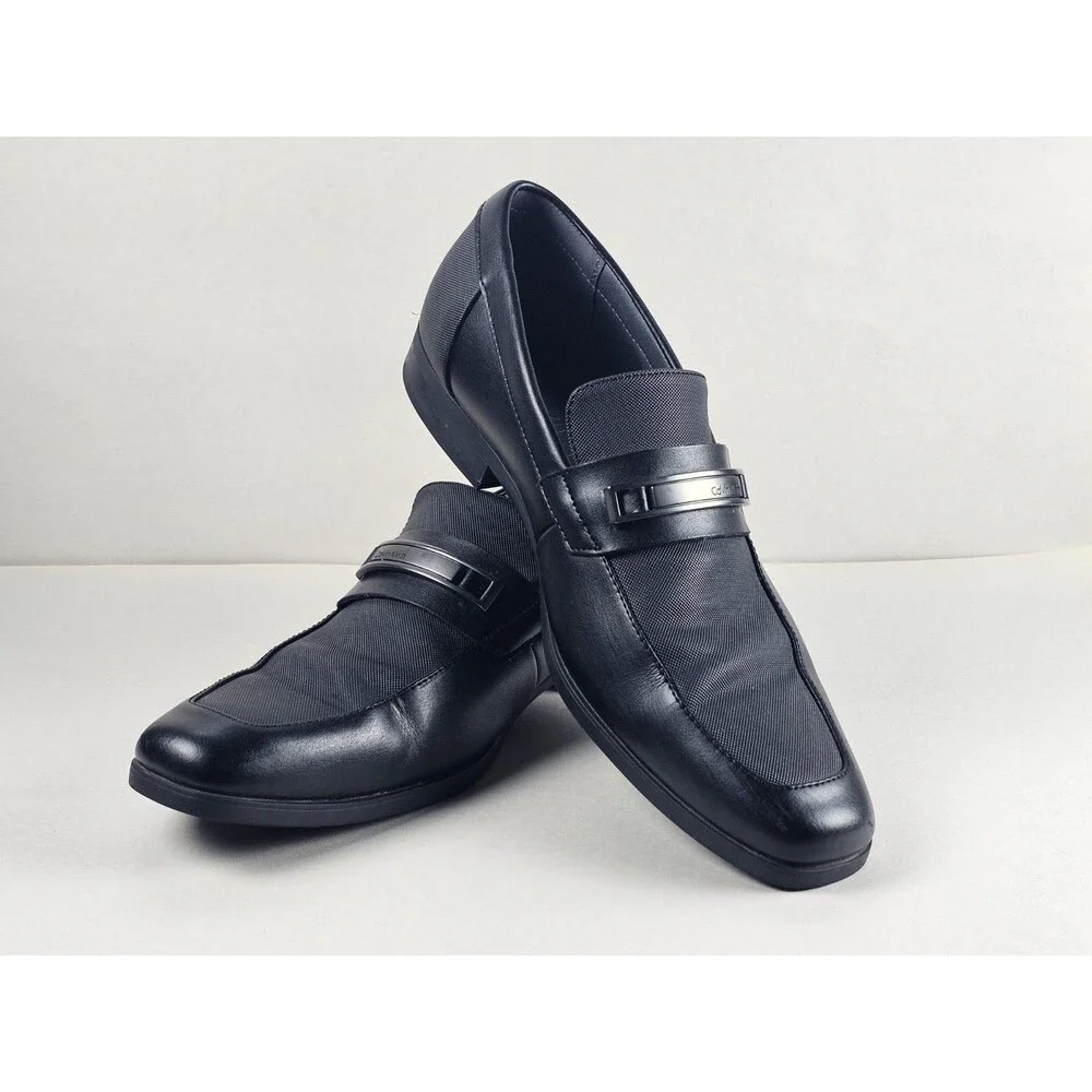 Calvin Klein Jameson Men's Black Loafers Size 10 Slip-On Dress Shoes